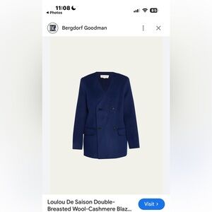 Loulou Studio Wool Cashmere Midnight Blue Blazer